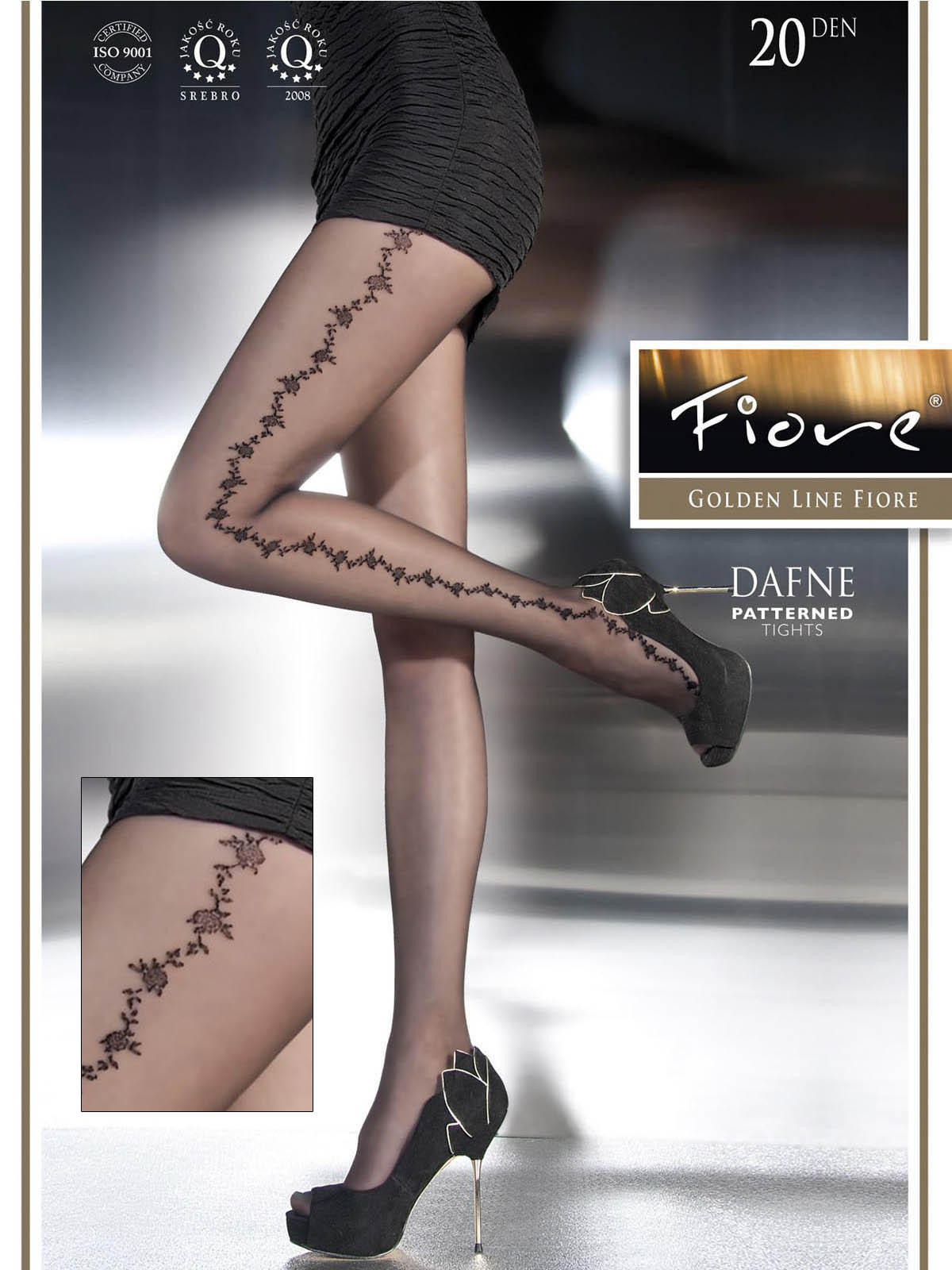 Fiore - Patterned Tights Dafne Black