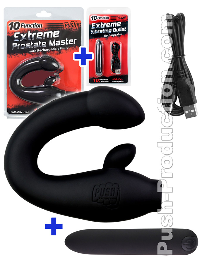 10 Function Extreme Prostate Master + Rechargeable Power Bullet