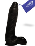 Penis Dildo Push Black 7.1 inch with Suction Cup